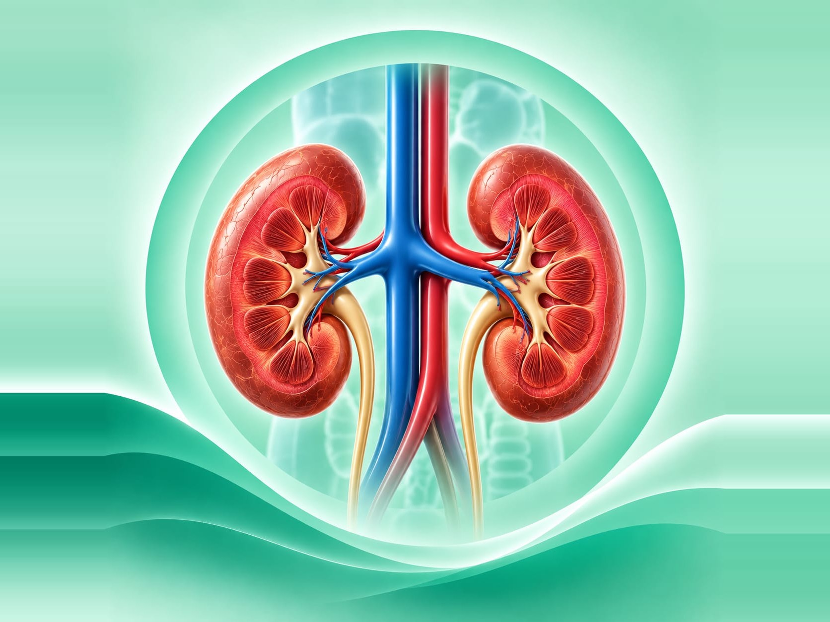An illustration of a pair of human kidneys